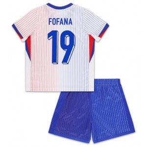 Fotbalové Dres Francie Youssouf Fofana #19 Dětské Venkovní Oblečení ME 2024 Krátký Rukáv (+ trenýrky)